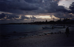 evening beach at Tulum